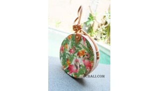 fashion circle sling handbag floral decorative 
